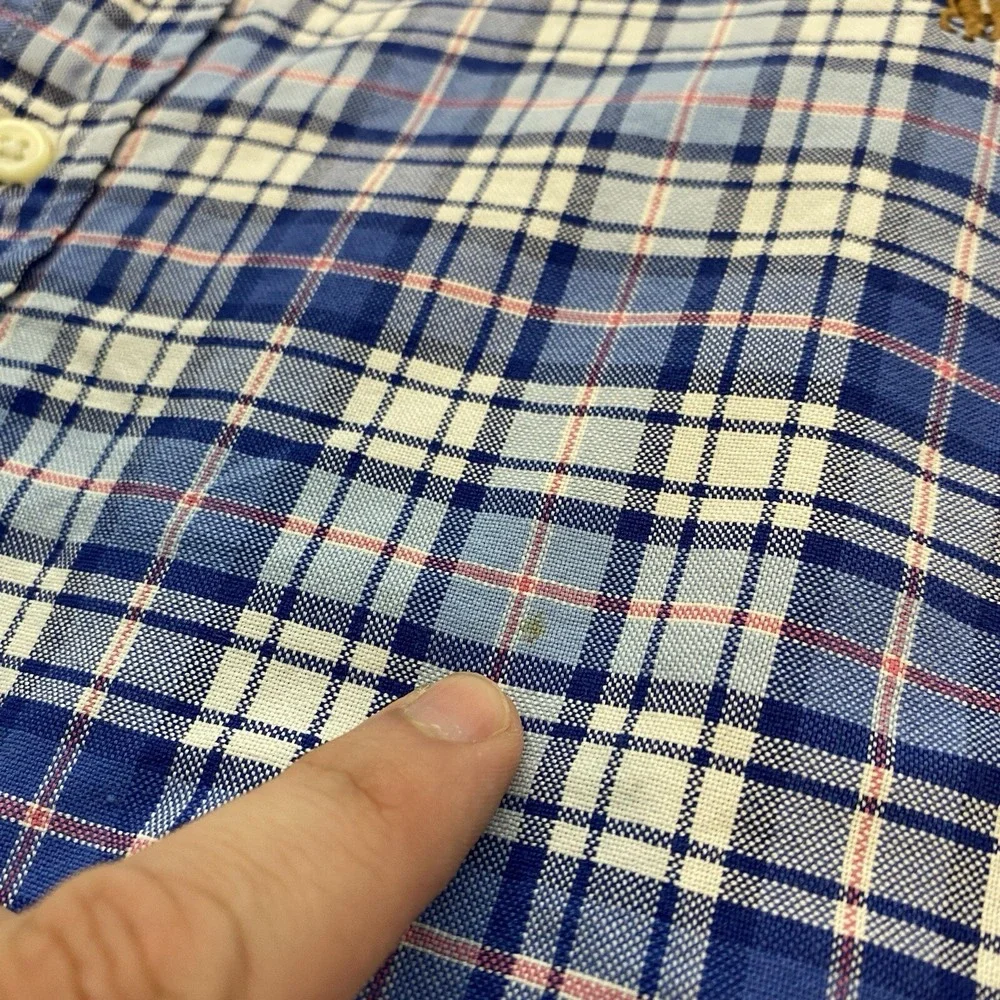 Polo Ralph Lauren Shirt Men 2XB Big Blue Plaid Button Down Classic Fit Pony Logo